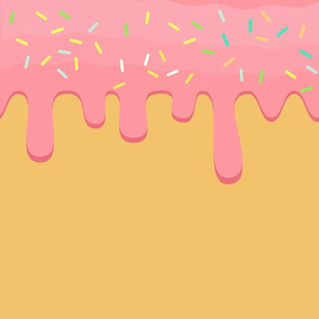 Flowing Ice Cream, Seamless food backgroundのイラスト素材