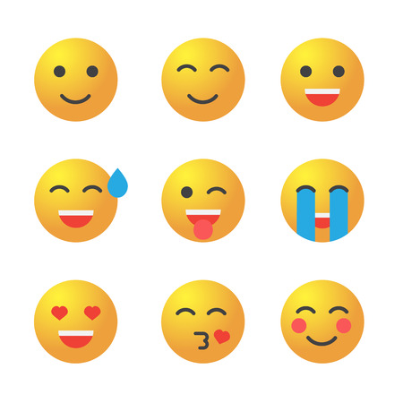 Emoji icon set. Vector illustrationのイラスト素材