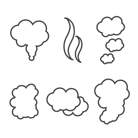 Set of flow smoke abstraction icons isolatedのイラスト素材