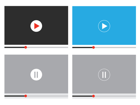 Video player interface vector illustration in flat styleのイラスト素材