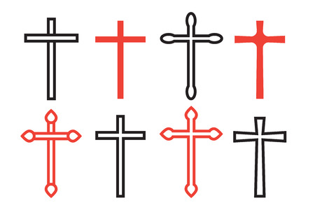 Illustration of crosses. Set of crossesのイラスト素材