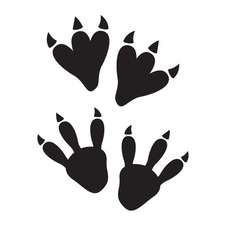 Paw print. Black animal paw printのイラスト素材