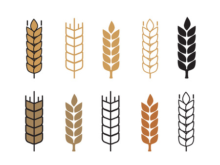 Wheat ear icon set vector illustrationのイラスト素材
