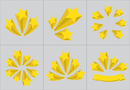 A set of stars. Yellow starsのイラスト素材