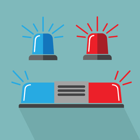 Siren set. Police flasher or ambulanceのイラスト素材