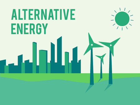 Alternative energy, eco or green generatorsのイラスト素材