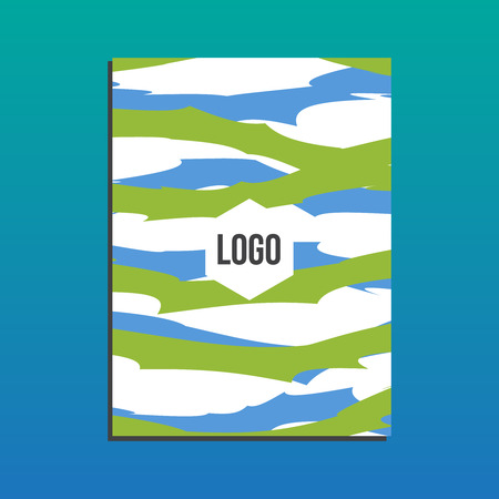 Blank Cover Of Magazine, Book or Brochure. Summer games. Colors of Brazil. Corporate identity template. Business stationery mock-up with logo. Color backgroundのイラスト素材