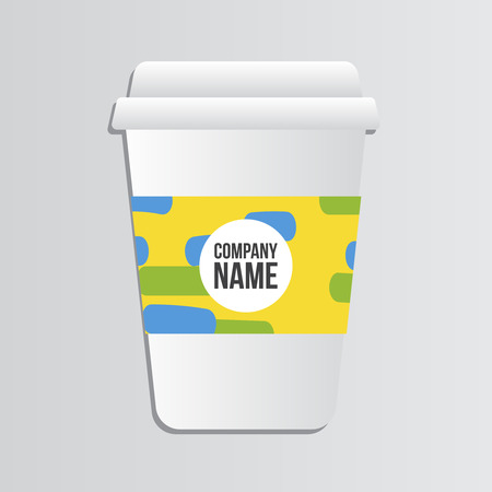 Coffee Cup. Summer games. Colors of Brazil. Corporate identity template. Business stationery mock-up with logo. Branding designのイラスト素材