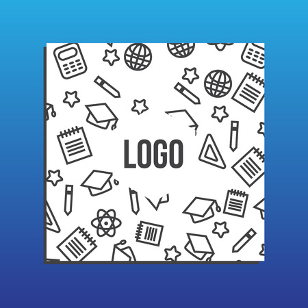 Placards or Banner with back to school pattern. Back to school branding backgroundのイラスト素材