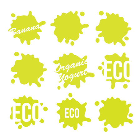 Green Eco Food Labels vectorのイラスト素材