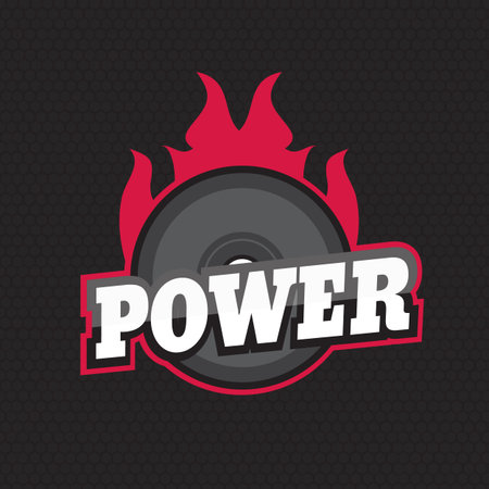 Round grunge gym t-shirt design with barbellsのイラスト素材