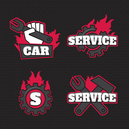 Car service. Hand with wrench.のイラスト素材