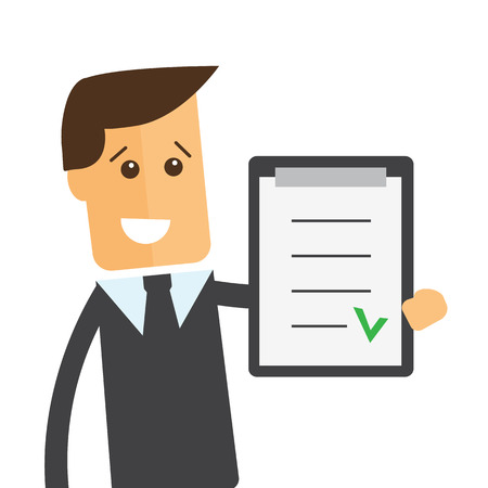 Businessman with checklist. Successful business conceptのイラスト素材