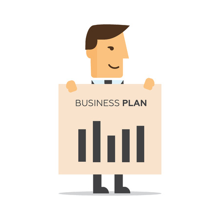 Businessman illustration of business planのイラスト素材