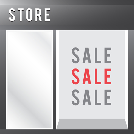 Shop with empty display sale vector storeのイラスト素材