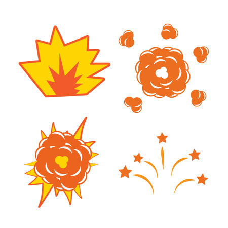 Cartoon comic burst or explosion set illustration