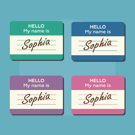 Hello My Name Is... Introduction cards, vintage labels and badges setのイラスト素材