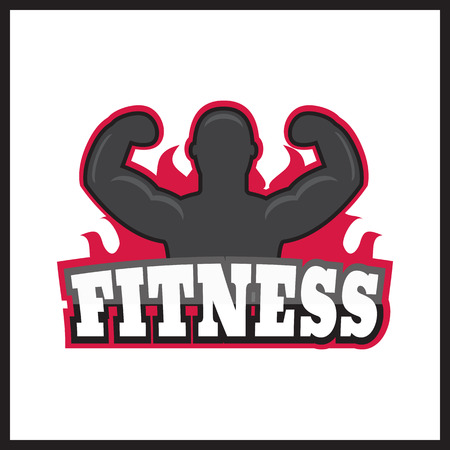 Fitness emblem, label, badge   Gym clubのイラスト素材