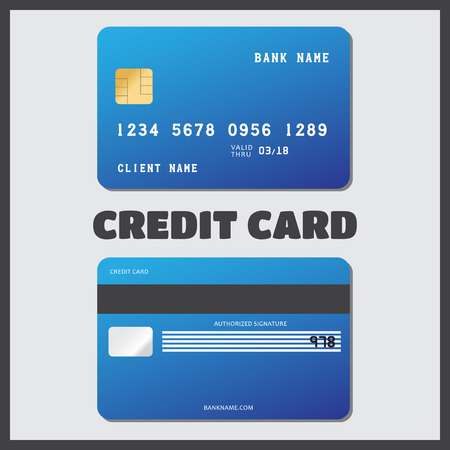 Illustration credit card icon. Realistic vector Credit Card two sidesのイラスト素材