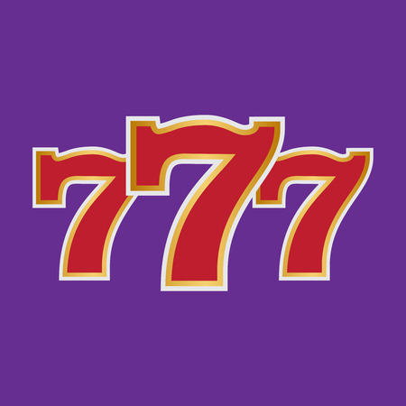 Lucky seven logo with gold sparks on black background. Lucky seven vectorのイラスト素材