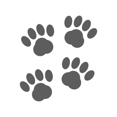 Cat's paw flat icon set in different colorのイラスト素材