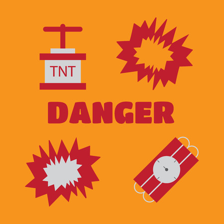 Bomb flat icons. Bombs and explosives pictograms.Bombs and explosives vectorのイラスト素材
