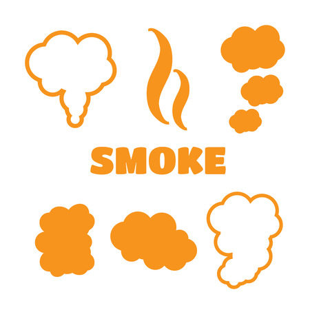 Set of flow smoke abstraction icons isolated.のイラスト素材