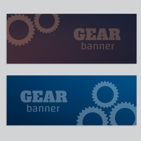Digital engineering banner set template of industrial flyerのイラスト素材