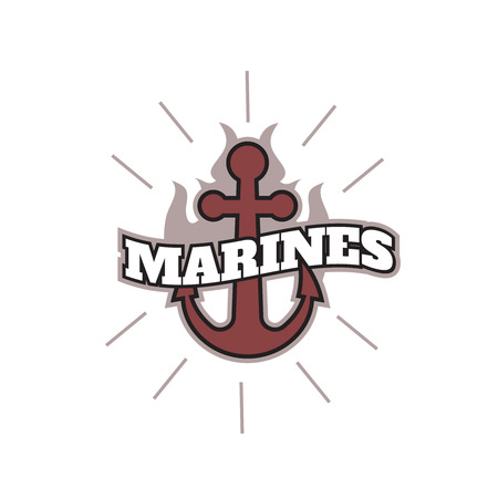 Vintage anchor with ribbon sketch tattoo vectorのイラスト素材