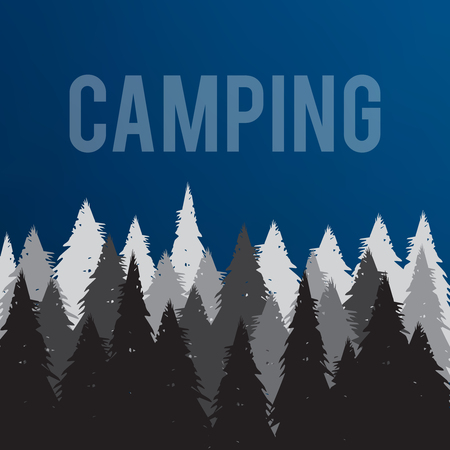 Forest camping vector illustrationのイラスト素材