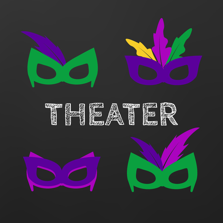 Theatre flat banners set poster, performanceのイラスト素材