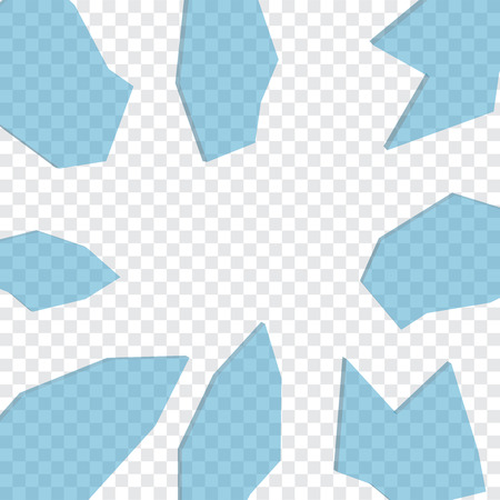 Broken glass window frame vector. Window glass brokenのイラスト素材