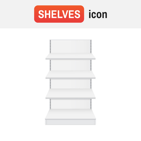 Shelf store shop. Shop shelves icon vectorのイラスト素材