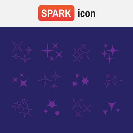 Sparkles white line collection.のイラスト素材