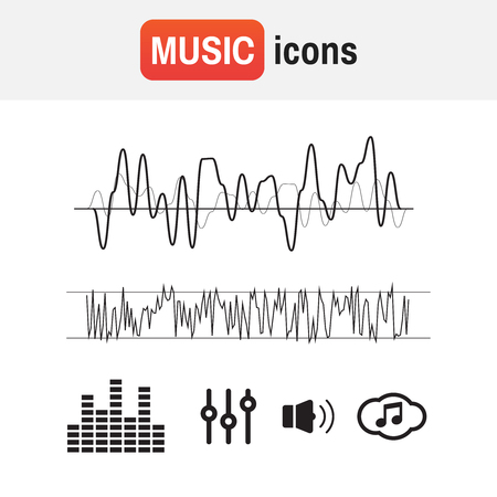 Set of music icons illustration.のイラスト素材
