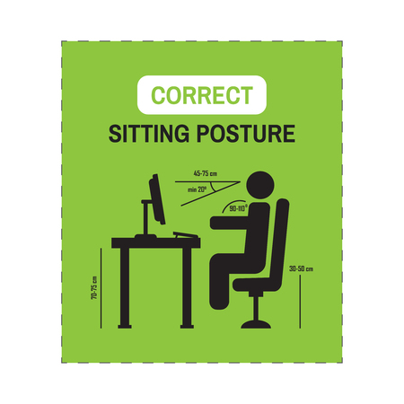 Correct sitting posture illustration.のイラスト素材