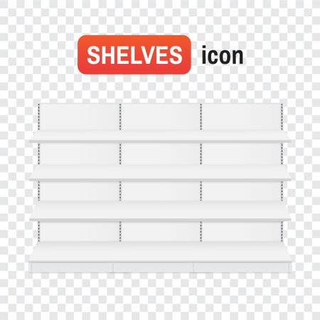 shop shelf. Shop shelves mockup. Shop shelves iconsのイラスト素材