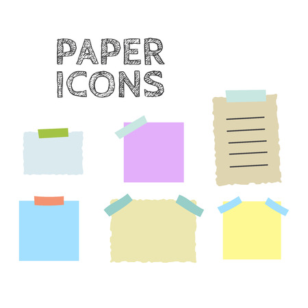 Colorful sticky paper notes vector illustration setのイラスト素材
