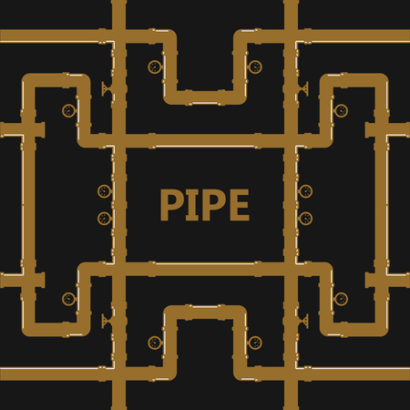 Pipe fittings vector icons set. Tube industry, construction pipeline, drain system. Pipeline water vector.のイラスト素材