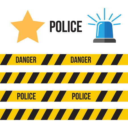 Siren set. Police flasher or ambulance flasher. Siren police light vectorのイラスト素材