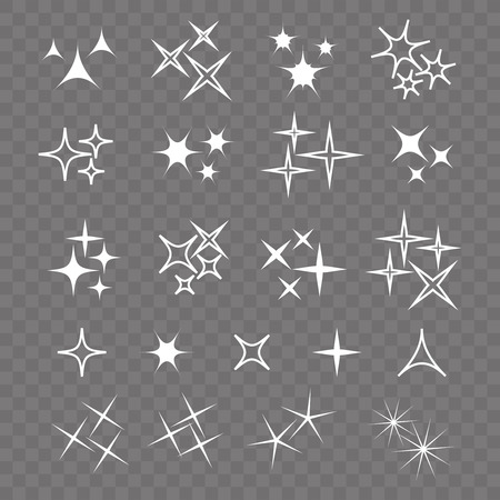 Icon sparkle line. Bright firework, decoration twinkle, shiny flash のイラスト素材