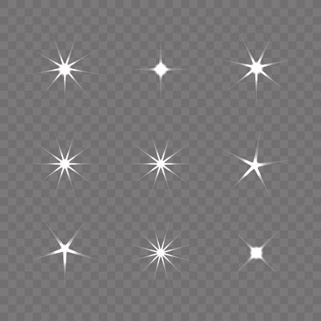 Glowing light effect star. Sparkle lights vectorのイラスト素材