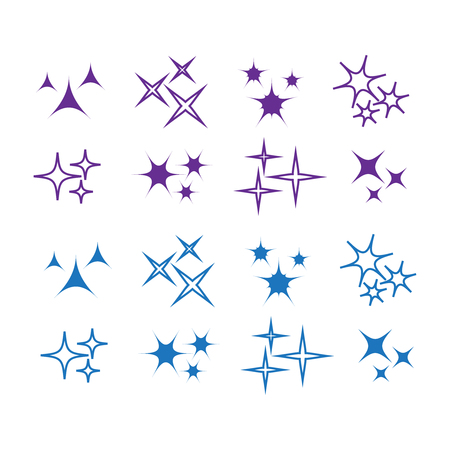 Icon sparkle line. Bright firework, decoration twinkle, shiny flash のイラスト素材