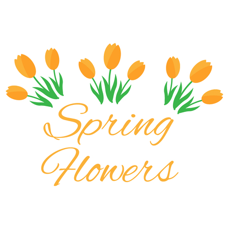 Spring flowers. Cute vector spring flowers icons. Simple flowers vectorのイラスト素材