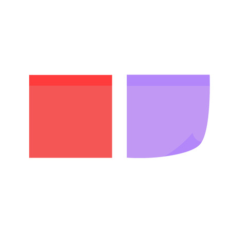 Multicolor notes post. Colored sticky note set. Post note paper vectorのイラスト素材