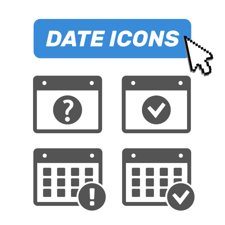 Vector time and Calendar icons isolated. Calendar vector signのイラスト素材