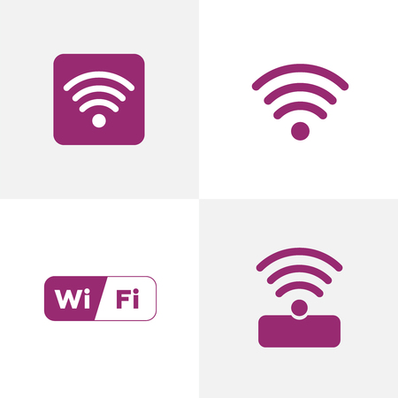Wireless Network Symbol wifi icon. Free public wifi connection for a laptop or mobile deviceのイラスト素材