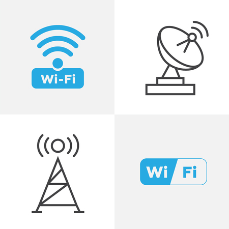Button with wifi or wireless icon. Wireless Network Symbol wifi iconのイラスト素材
