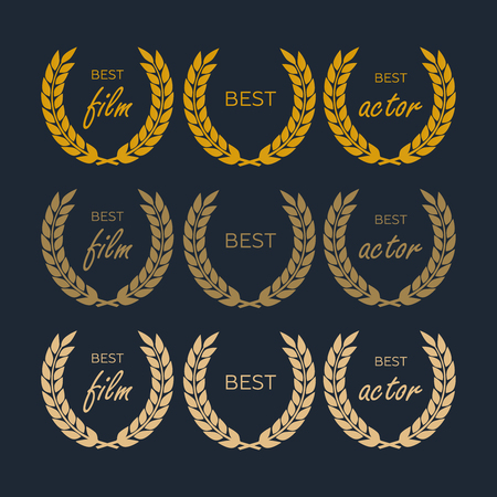 Laurel wheat awards heraldry antiquity. Winner triumph and success vector laurelのイラスト素材