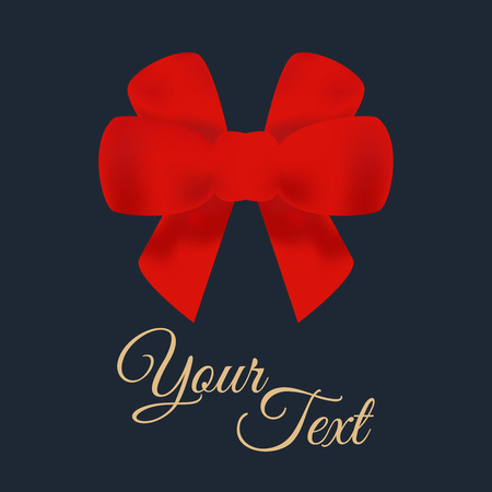 Decorative red bows with ribbons. Vector bow silhouette. Beautiful red bows with horizontal ribbonsのイラスト素材